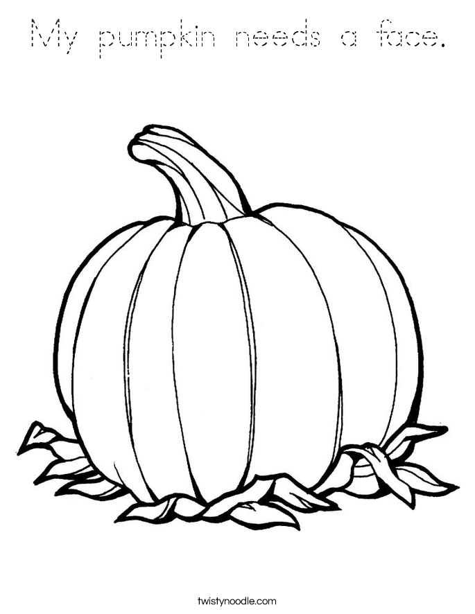 My pumpkin needs a face. Coloring Page