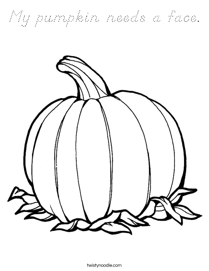 My pumpkin needs a face. Coloring Page