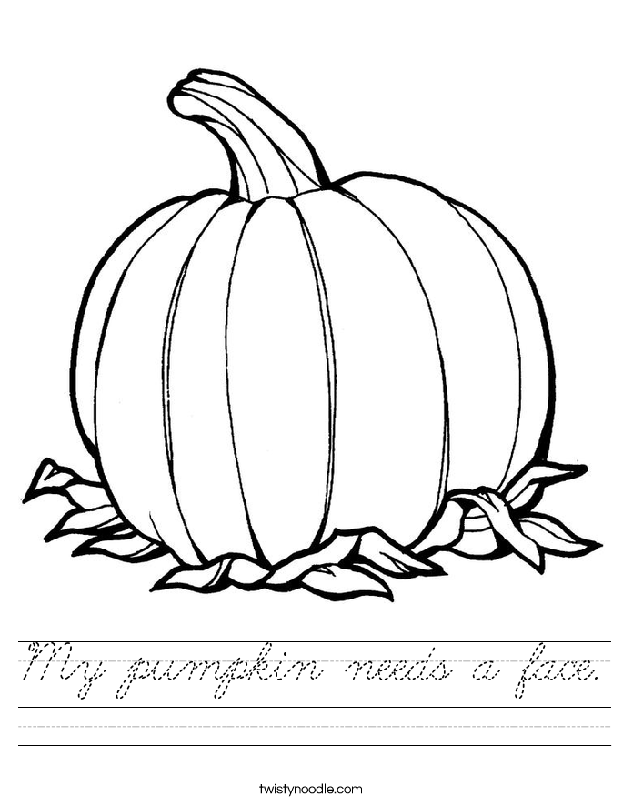 My pumpkin needs a face. Worksheet