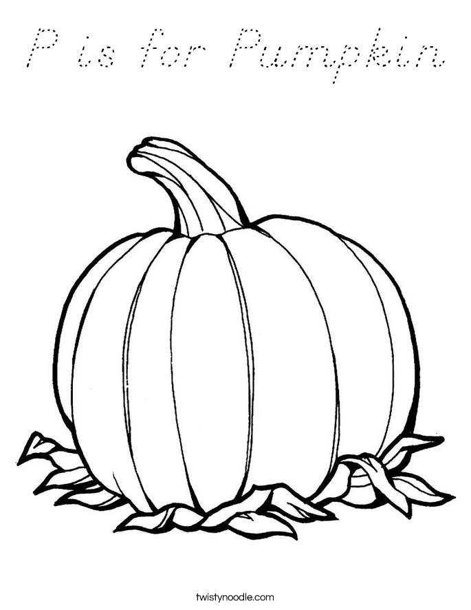 P is for Pumpkin Coloring Page