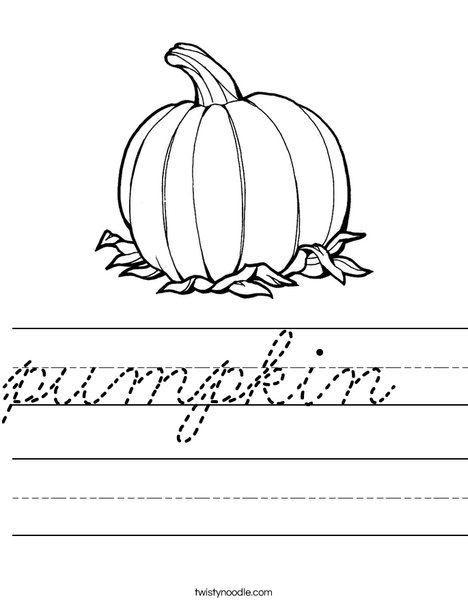 Pumpkin Worksheet