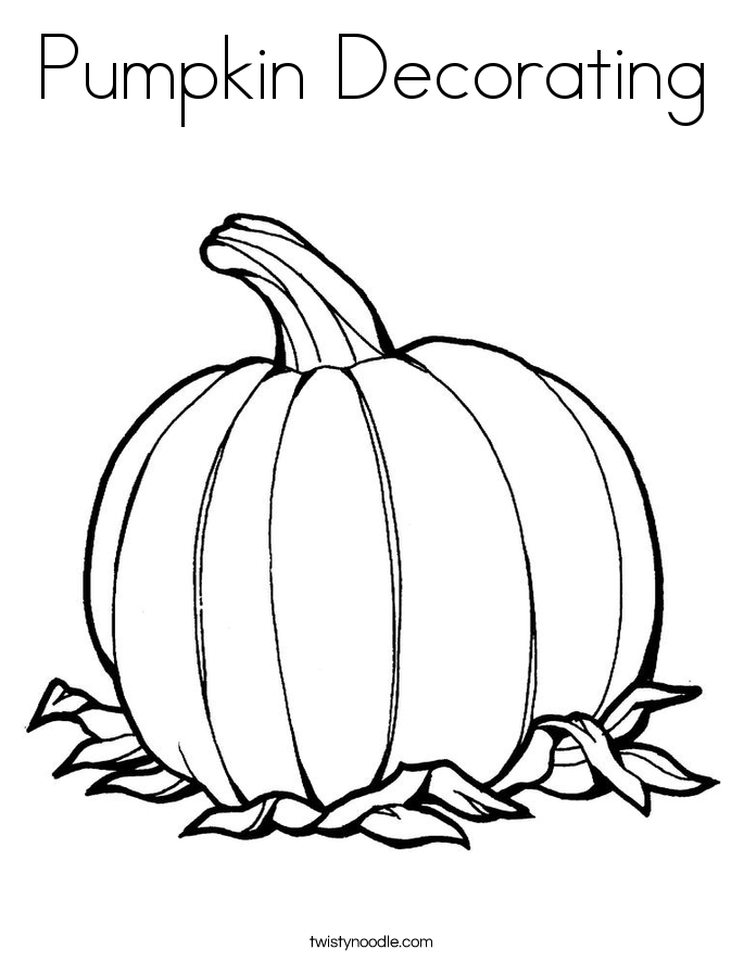 Pumpkin Decorating Coloring Page