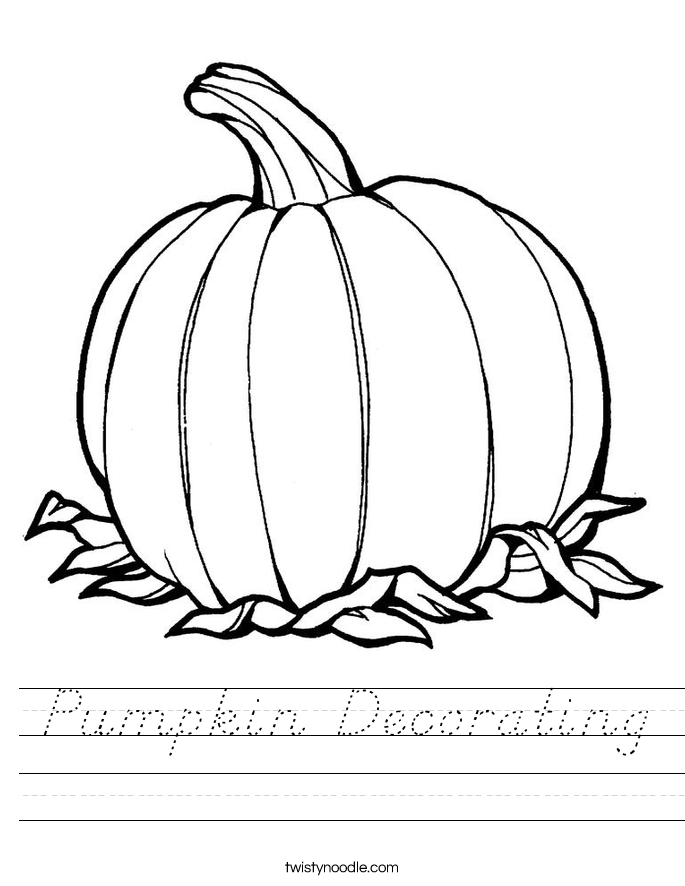 Pumpkin Decorating Worksheet