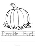 Pumpkin  Fest! Worksheet