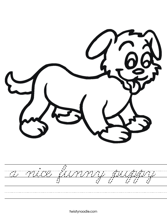 a nice funny puppy Worksheet