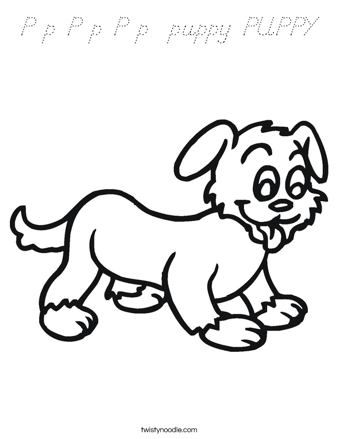 P p P p P p  puppy PUPPY Coloring Page