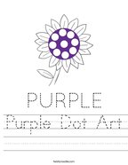 Purple Dot Art Handwriting Sheet