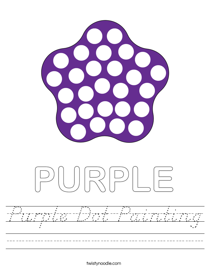 Purple Dot Painting Worksheet