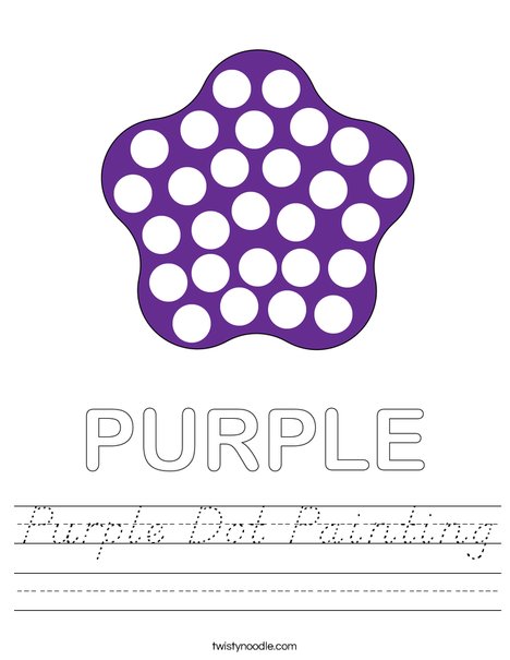Purple Dot Painting Worksheet
