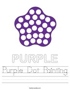 Purple Dot Painting Handwriting Sheet