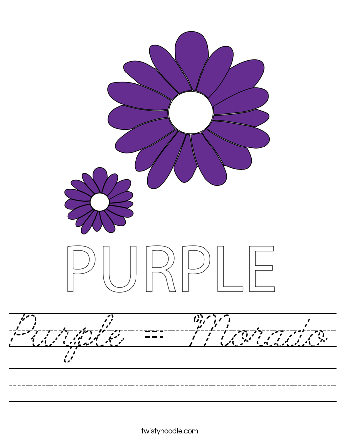 Purple = Morado Worksheet