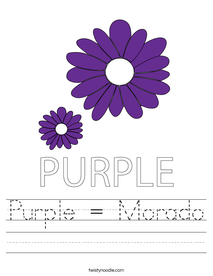 Purple = Morado Worksheet