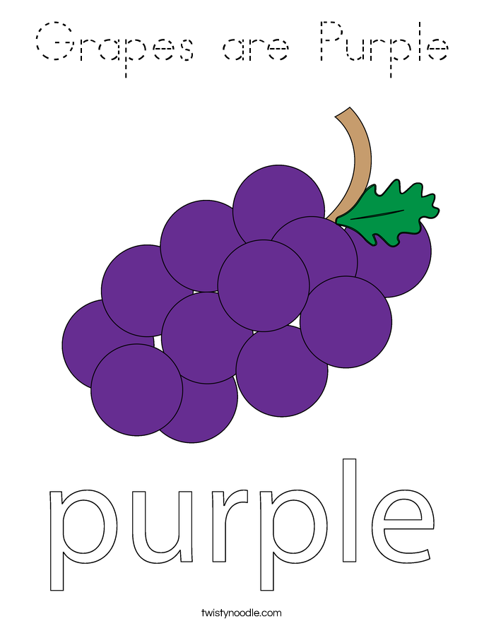 Grapes are Purple Coloring Page
