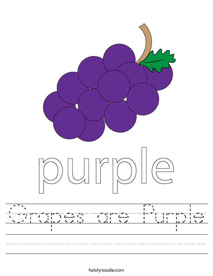 Download Grapes are Purple Worksheet - Twisty Noodle