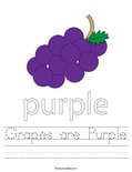 Grapes are Purple Worksheet