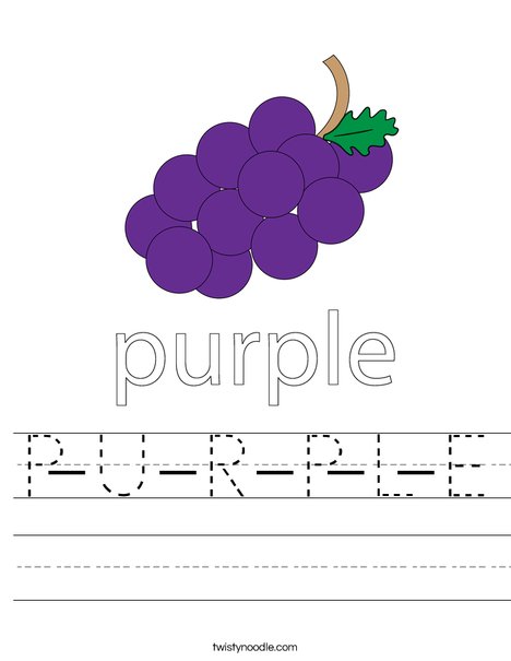 Purple Grapes Worksheet