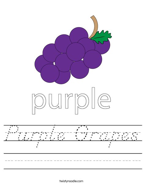 Download Purple Grapes Worksheet - D'Nealian - Twisty Noodle