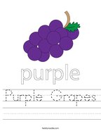 Purple Grapes Handwriting Sheet