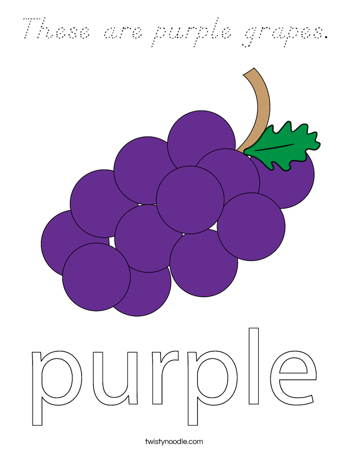 These are purple grapes. Coloring Page