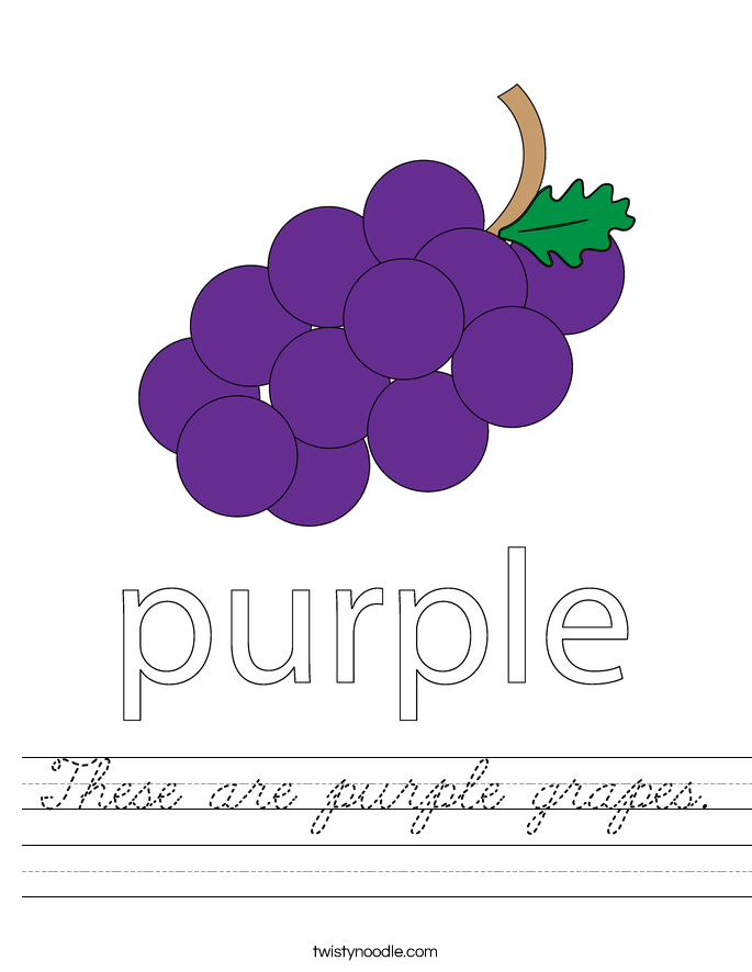 These are purple grapes. Worksheet