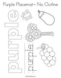 Purple Placemat- No Outline Coloring Page
