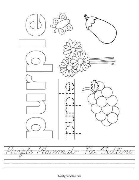 Purple Placemat- No Outline Worksheet