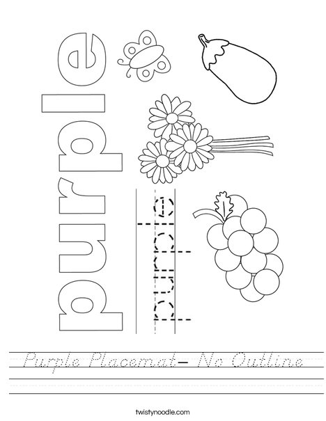 Purple Placemat- No Outline Worksheet