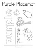 Purple Placemat Coloring Page