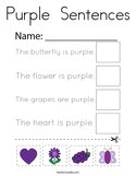 Purple  Sentences Coloring Page