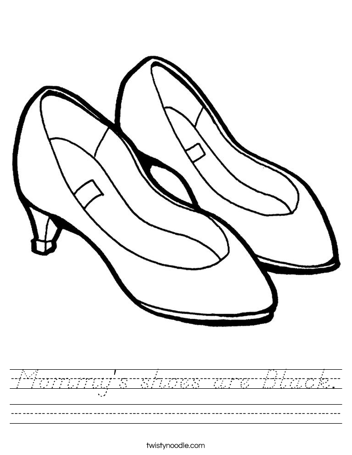 Mommy's shoes are Black. Worksheet