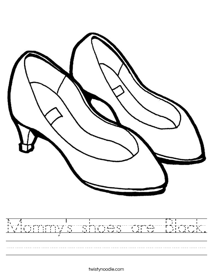 Mommy's shoes are Black. Worksheet