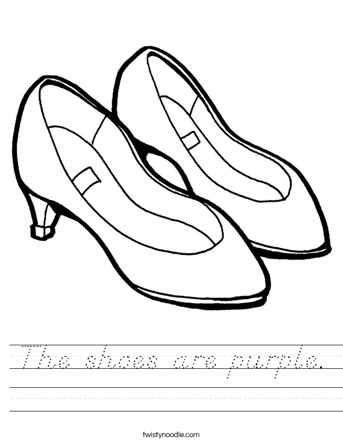 The shoes are purple. Worksheet