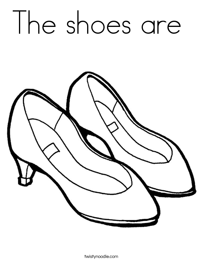 the shoes are coloring page twisty noodle