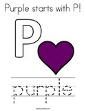 Purple starts with P Coloring Page