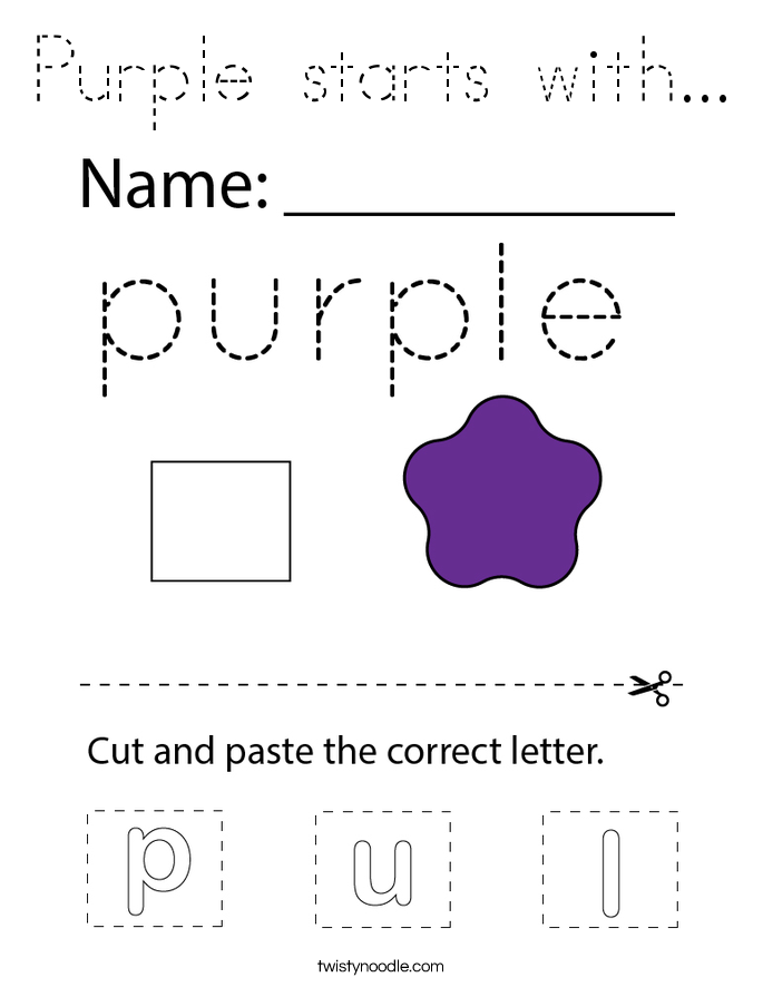 Purple starts with... Coloring Page