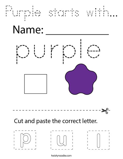 Purple starts with... Coloring Page