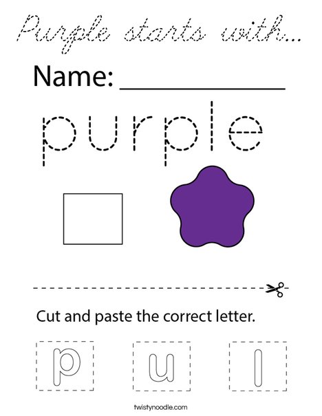 Purple starts with... Coloring Page