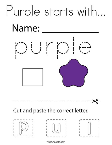 Purple starts with... Coloring Page