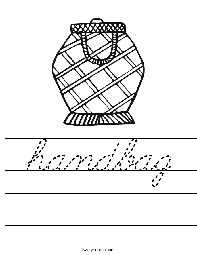 handbag Worksheet