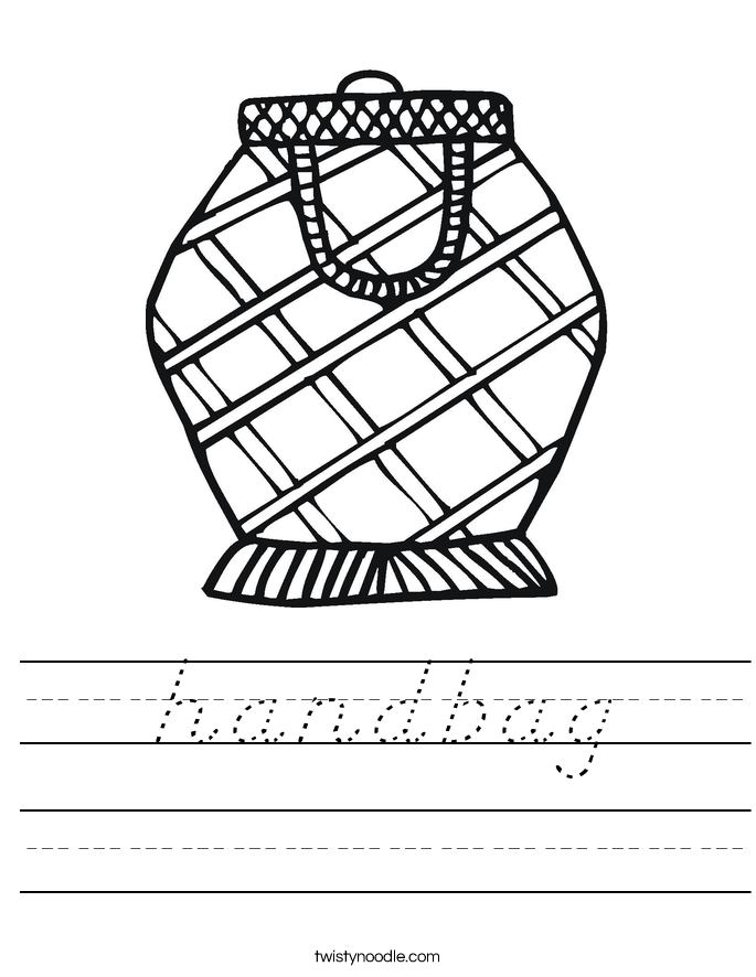 handbag Worksheet