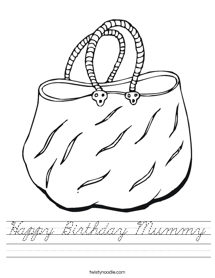 Happy Birthday Mummy Worksheet