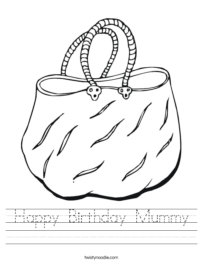 Happy Birthday Mummy Worksheet