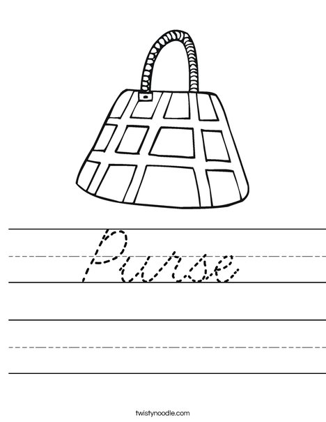 Purse with Checkered Pattern Worksheet