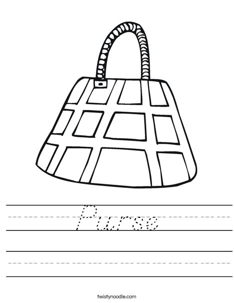Purse with Checkered Pattern Worksheet