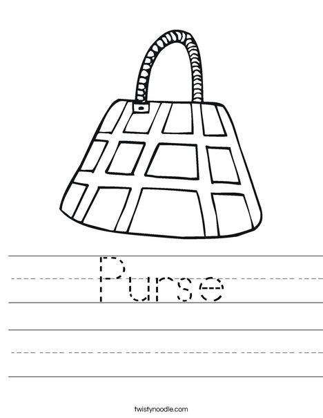 Purse with Checkered Pattern Worksheet