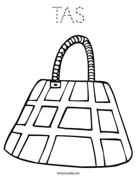 Purse with Checkered Pattern Coloring Page