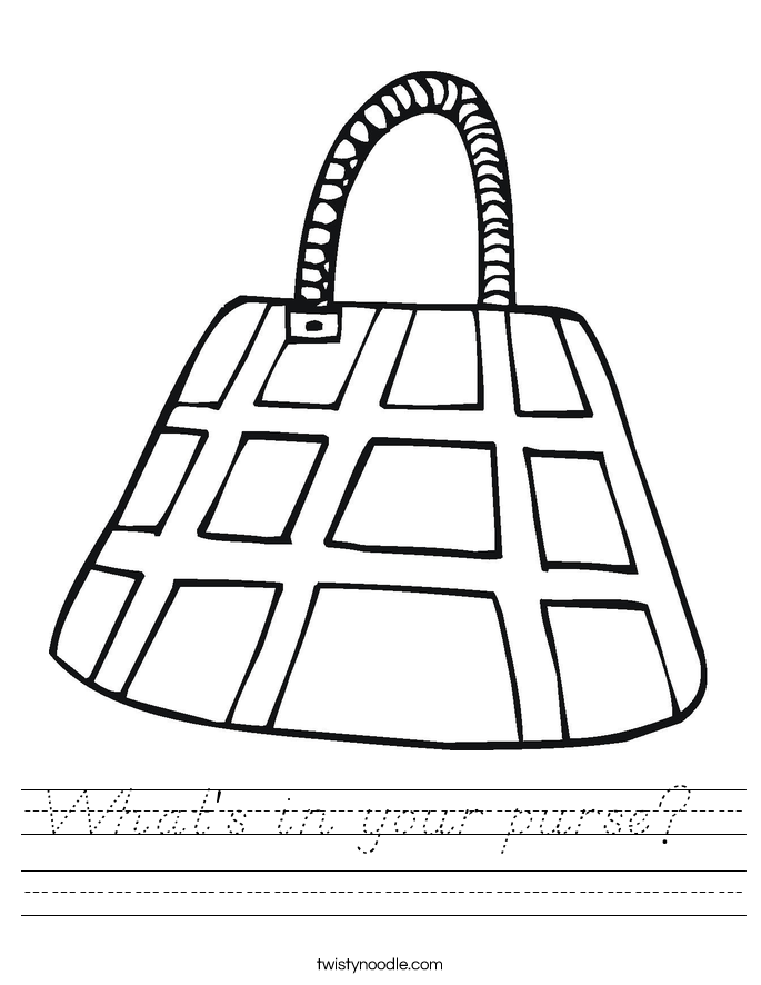 What's in your purse?  Worksheet