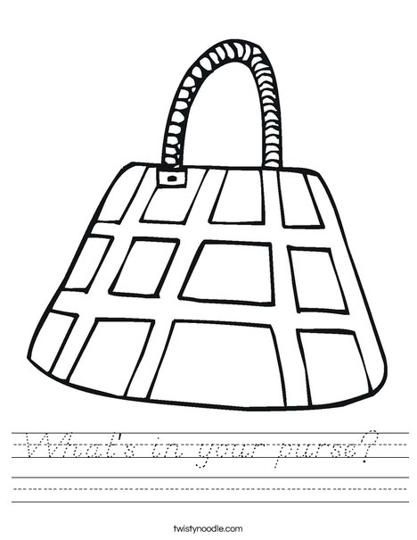 Purse with Checkered Pattern Worksheet