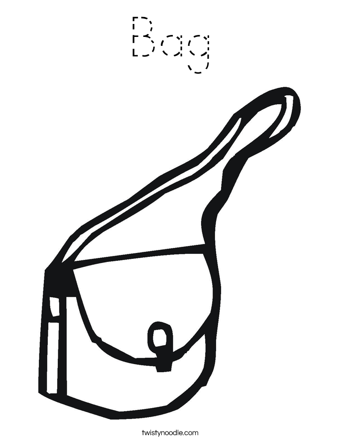 Bag Coloring Page Tracing Twisty - Bag 2 Coloring Page Blockoutline 
