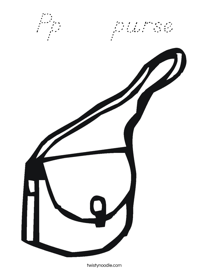 Pp     purse Coloring Page